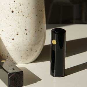 검은옥 육합 수제 인감 아기도장 선물 (원형)+고급케이스 증정