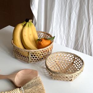 육각 대나무 소쿠리 L 바구니 굵은체 식기 건조 쌈채소그릇 등채반 과일
