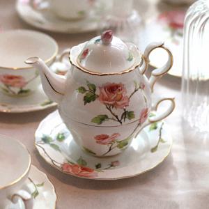 고원 로즈가든 골드림 도자기 티포원 티팟 찻잔세트