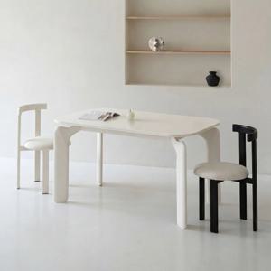 리에 화이트 포세린 세라믹 테이블 둥근 사각 식탁 4인용 6인용 의자 세트