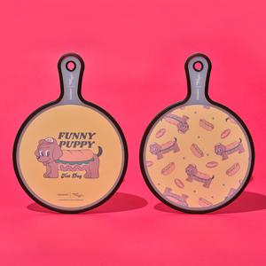 글라스락 위글위글 원형 도마 1P (퍼니퍼피)