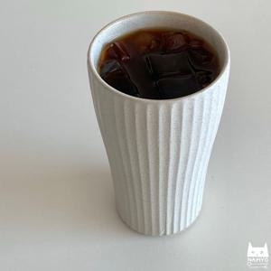 내추럴 아이보리 골지 롱머그컵 물컵 주스컵