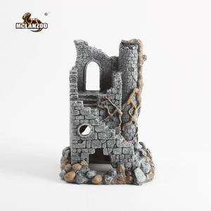 성 캐슬 장식 빈티지 은신처 도마뱀 게코 파충류 사육장 테라리움 장식품