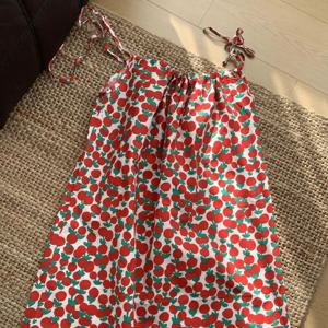 88 빅사이즈 가능 멋쟁이 토마토 순면 끈나시 여름 잠옷 원피스 1color