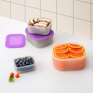 실프리저 혼합용량 4p 세트 국산 플래티넘 실리콘 밥팩 냉동밥 반투명 보관용기 전자레인지