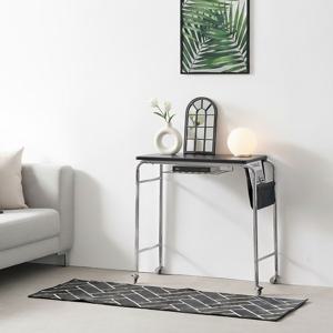멀티 이동식 슬림 책상 블랙 거실 선반 콘솔 화장대 노트북 사이드테이블 수납 잡지
