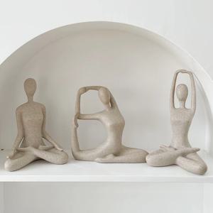 명상하는 사람 요가 인테리어 스톤 오브제 피규어