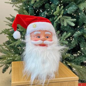 크리스마스 움직이는 싱잉 얼굴 산타 소품 장식 오브제