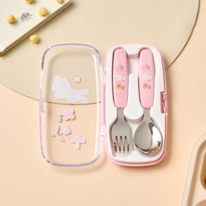 스푼포크세트 수저통포함 플라워래빗