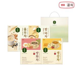 순작 건강차 4종 세트 (쇼핑백 포함) / 쌍화차 생강차 율무차 밤마차