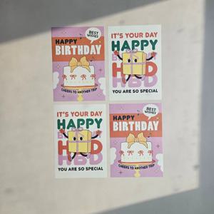 HBD 생일 포토존 포스터 4장+파티 종이 테이블매트 12장세트