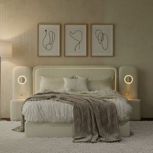 엘리브 오라 헤드라이트 패브릭 침대 프레임 SS/QK공용