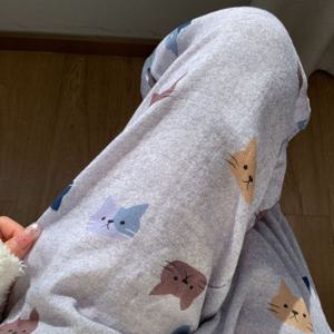 시루냥이 순면 이중거즈 파자마 롱 팬츠 1color