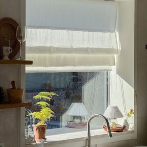 프리미엄 맞춤제작 비침없는 도톰한 거실 안방 인테리어 세렌 플리츠 로만쉐이드