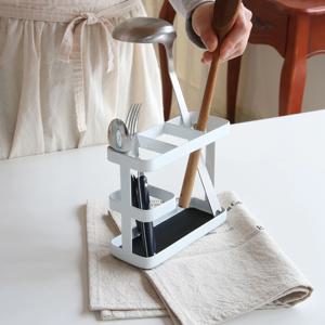 일본 야마자키 타워 키친툴 스탠드 와이드 조리도구 받침대 주방 정리 소품