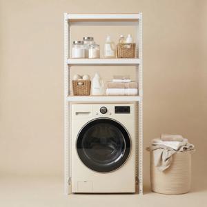 3단 세탁기선반 드럼 통돌이 세탁기 위 선반 철제 조립식 앵글 세탁기장 세탁실 수납장