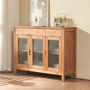 머그 원목 부엌장식장 서랍형 홈카페 유리문 수납장 1200