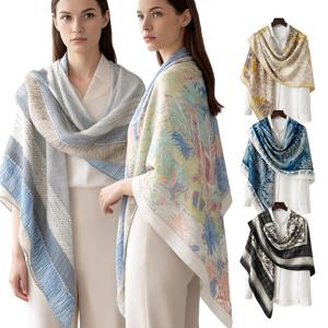 루시앙 와이드숄 대형 스카프 링클프리 냉방병 방지 머플러 (130x130)