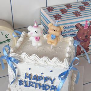 곰돌이 케이크 초 생일 파티초 기념일 토퍼 케이크픽 도매 케이크데코