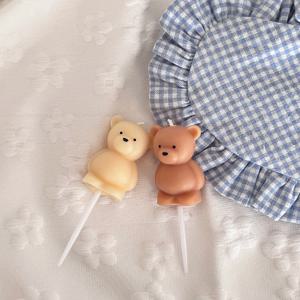 미니 곰돌이 생일 파티초 기념일 토퍼 케이크픽 도매 케이크 데코