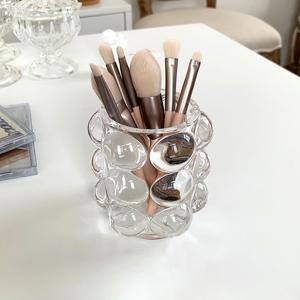 투명유리 연필꽂이 화장품 브러쉬꽂이 정리함