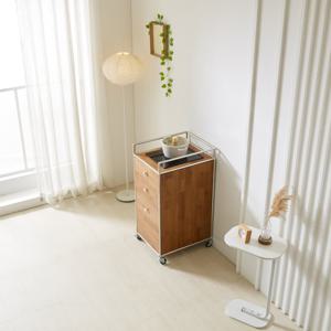 로이스 원목 인덕션 이동식 주방 수납장 쿡탑 조리대 3단 900 서랍장 미드센츄리 모듈가구