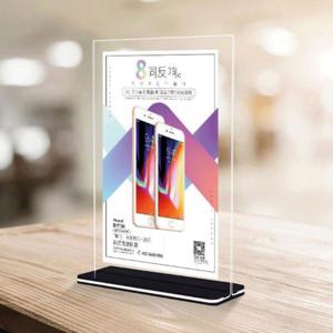 A4 아크릴 거치대 테이블 메뉴판 T자 POP 메뉴 꽂이 스탠드 안내판 쇼케이스