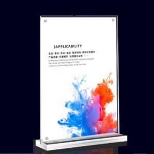 자석 아크릴 메뉴판 거치대 투명 T자 스탠드 POP 안내판 가격표 쇼케이스 A4 A5 A6