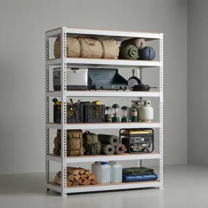 2T 중량랙 철제 선반 조립식 앵글 다용도실 창고 수납 선반장 (12mm 강화합판)