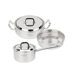 큐라이네 냄비 편수16cm+멀티케셀24cm+스티머 세트