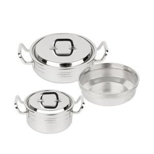 큐라이네 냄비 양수20cm+멀티케셀24cm+스티머 세트