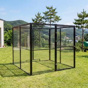 스퀘어가든 2.5M 프레임 파라솔 미포함 야외 투명벽 글램핑 캠핑 그늘막 테라스 정원 옥상