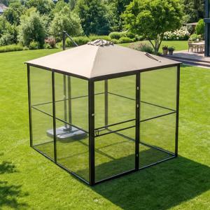 스퀘어가든 2.5M 파라솔 야외 투명벽 쉘터 글램핑 캠핑 아웃도어 그늘막 테라스 정원 옥상