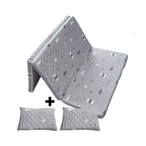 고탄성 하이폼 밀림방지 커버 3단접이식 더블매트 메모리폼배개2개세트