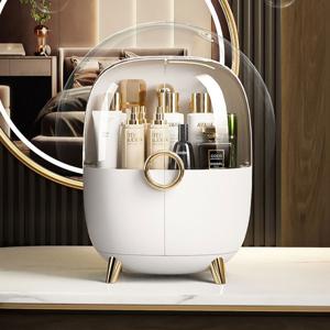 홈블리데이 럭셔리 골드포인트 양문개방 화장품정리대 화이트