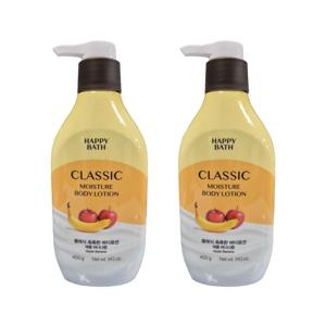 해피바스 클래식 촉촉한 모이스처 바디로션 400gx2개 애플바나나향 대용량 고보습 바디크림