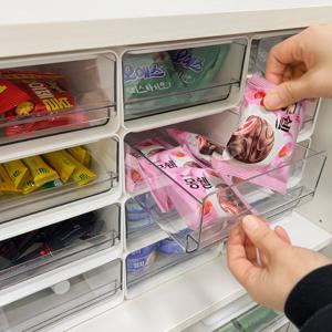적층 수납함 투명 슬라이딩 서랍 팬트리 정리함 간식 보관함 과자 약통 정리함 2size
