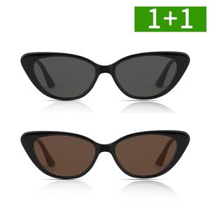 1+1 썬글라스 캣츠아이 UV 차단 패션 여성 선글라스