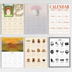 2026년 캘린더 달력 시트지 리무버블 인테리어 감성 포스터 27종