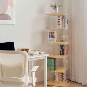 아크릴 우드 회전책장 거실 서재 인테리어 책장