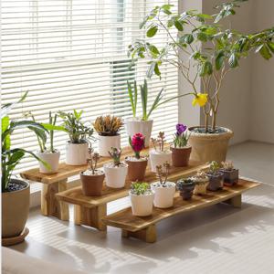 원목 계단형 화분 선반 9size 우드 화분받침대 식물정리 진열대 플랜테리어 거실 베란다