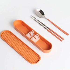 바네 휴대용 도시락 수저통 6color 무소음 수저세트 케이스 성인 어린이