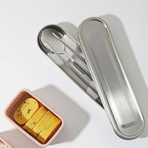 바네 스텐 도시락 수저통 휴대용 무소음 수저 케이스 성인 어린이