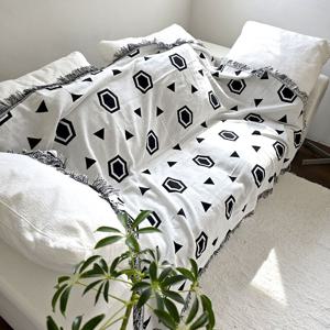 모노 패턴 코튼 블랭킷 소파커버
