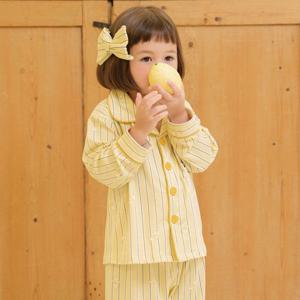 테지움 테디베어 레몬캔디 피치기모 아동 상하의 세트