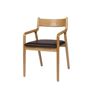 노멀한 클래식 디자인 브라운 원목 가죽 방석 식탁 의자 푹신한 예쁜 고급