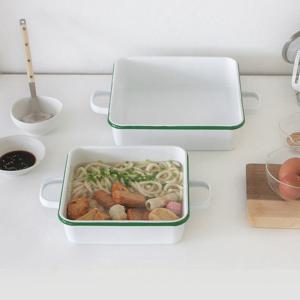 법랑 사각 냄비 2size 전골냄비 밀폐용기 밧드 캠핑 용기