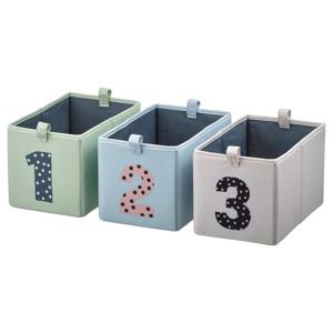 바른드룀 수납함 아이방 정리 바구니 그린 블루/베이지 17x27x17cm 3p