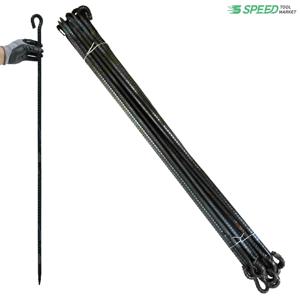 국산 고리 쇠말뚝 100cm 13mm 20개 철근 말뚝 단조팩 텐트팩 화단 경계 라인