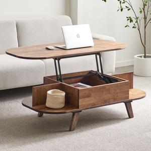 델리자 원목 리프트업 거실 소파 테이블 1000 엔틱